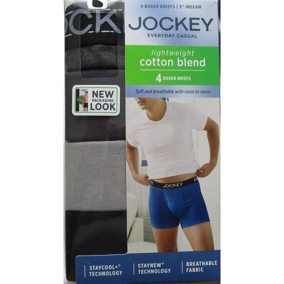Jockey Mens Boxer Briefs 5 Pack Lightweight Everyday Casual 5" Inseam NEW Large - Picture 10 of 10